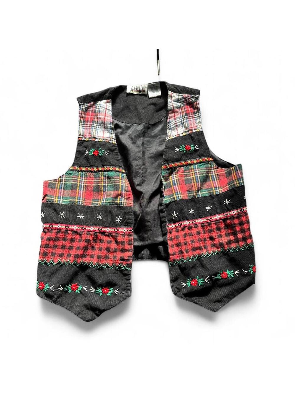 Vintage Ashley Hill Plaid Christmas Vest Size M